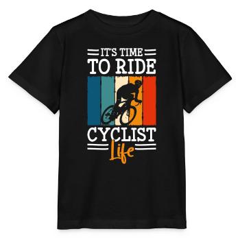 Radsport Sport Fahrradfahrer Radrennen - Stanley/Stella Kinder T-Shirt MINI CREATOR  - Schwarz - Vorne - Mikhail (115cm)