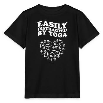 Facilement distrait par le yoga yogi - T-shirt bio MINI CREATOR Stanley/Stella Enfant - noir - Devant - Mikhail (115cm)
