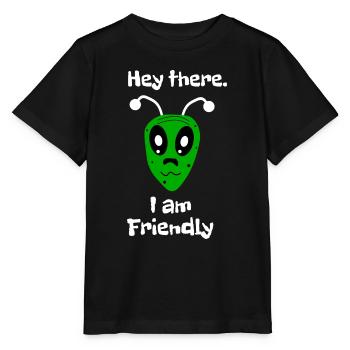 Hey there I'm friendly - Stanley/Stella MINI CREATOR Kids’ T-Shirt - black - Front - Mikhail (115cm)