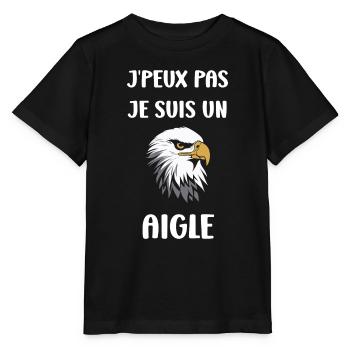 Citation humour Oiseau aigle - T-shirt bio MINI CREATOR Stanley/Stella Enfant - noir - Devant - Mikhail (115cm)