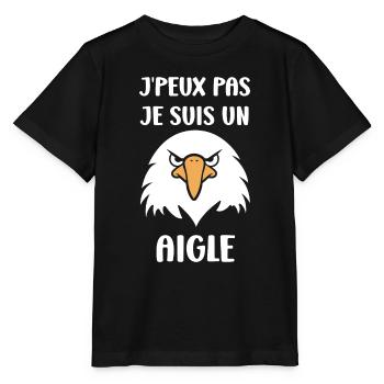 Citation humour Oiseau aigle - T-shirt bio MINI CREATOR Stanley/Stella Enfant - noir - Devant - Mikhail (115cm)