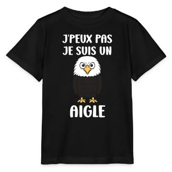 Citation humour Oiseau aigle - T-shirt bio MINI CREATOR Stanley/Stella Enfant - noir - Devant - Mikhail (115cm)