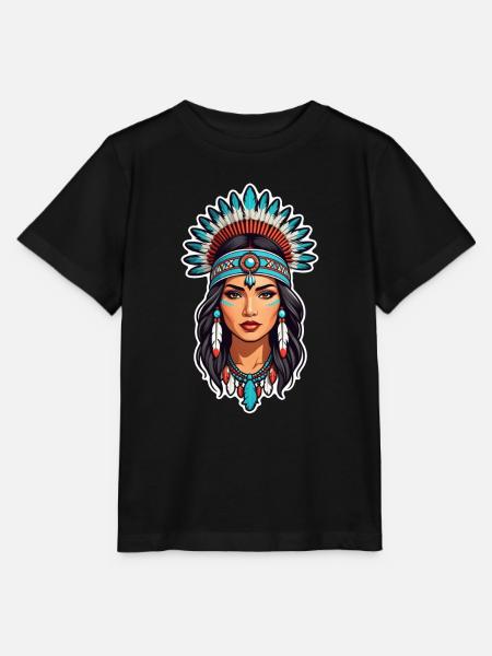 Indianer - Indianer - USA - Stanley/Stella Kinder T-Shirt MINI CREATOR - Schwarz