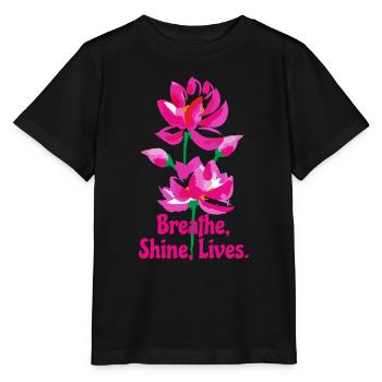 Aquarell Lotusblumen - Stanley/Stella Kinder T-Shirt MINI CREATOR  - Schwarz - Vorne - Mikhail (115cm)