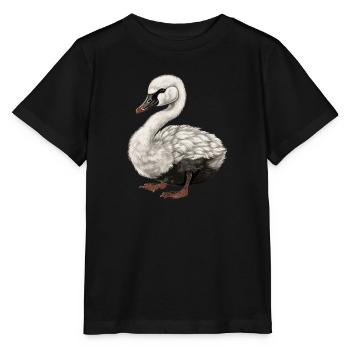 Baby Swan Bird Chick - Stanley/Stella MINI CREATOR Kids’ T-Shirt - black - Front - Mikhail (115cm)