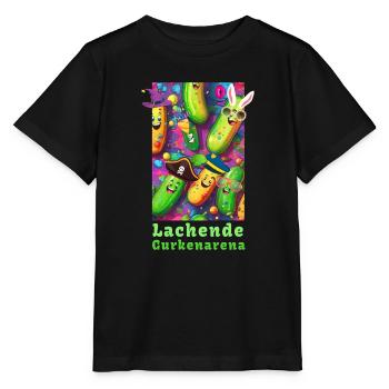 Concombres rieurs, concombres, carnaval, alaaf - T-shirt bio MINI CREATOR Stanley/Stella Enfant - noir - Devant - Mikhail (115cm)