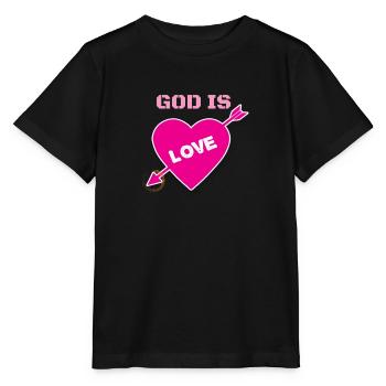Dieu est amour Dieu est amour Solidarité chrétienne - T-shirt bio MINI CREATOR Stanley/Stella Enfant - noir - Devant - Mikhail (115cm)