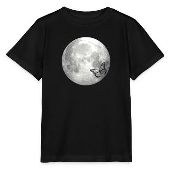 full moon butterfly - Stanley/Stella MINI CREATOR Kids’ T-Shirt - black - Front - Mikhail (115cm)