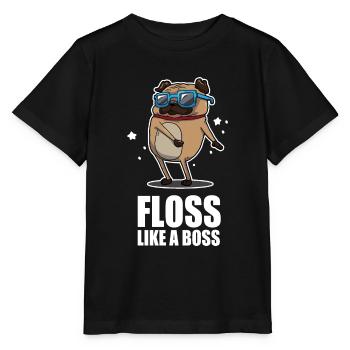 Floss Like A Boss Dance Pug Mops Design - Stanley/Stella Kinder T-Shirt MINI CREATOR  - Schwarz - Vorne - Mikhail (115cm)
