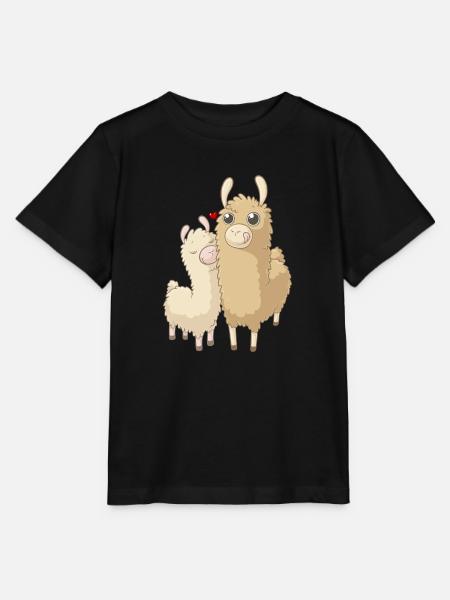 Süße Alpaka Familie - Stanley/Stella Kinder T-Shirt MINI CREATOR  - Schwarz