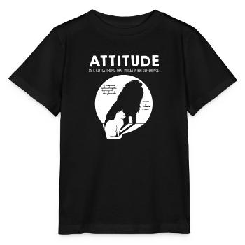 Attitude - Cat - T-shirt bio MINI CREATOR Stanley/Stella Enfant - noir - Devant - Mikhail (115cm)