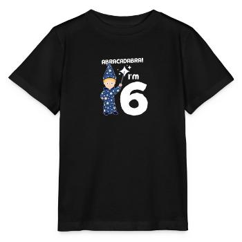 Magicien Magicien d'anniversaire d'enfants garçon de 6 ans - T-shirt bio MINI CREATOR Stanley/Stella Enfant - noir - Devant - Mikhail (115cm)