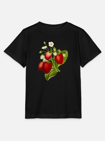 Erdbeeren Illustration - Stanley/Stella Kinder T-Shirt MINI CREATOR - Schwarz