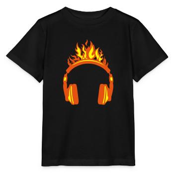 flame headphones flame 2 - Stanley/Stella MINI CREATOR Kids’ T-Shirt - black - Front - Mikhail (115cm)