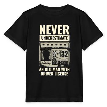 Never Underestimate An Old Man With Driver License - Stanley/Stella MINI CREATOR Kids’ T-Shirt - black - Front - Mikhail (115cm)