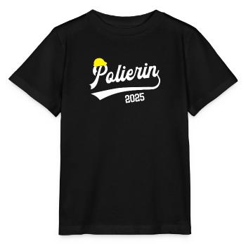 Polierin 2025 Beruf Polier Bauleitung Leiterin Bau - Stanley/Stella Kinder T-Shirt MINI CREATOR  - Schwarz - Vorne - Mikhail (115cm)