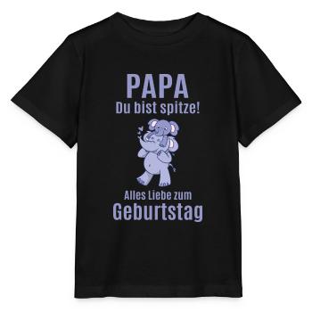 Papa Geburtstag gratulieren Glückwunsch vom Kind - Stanley/Stella Kinder T-Shirt MINI CREATOR  - Schwarz - Vorne - Mikhail (115cm)