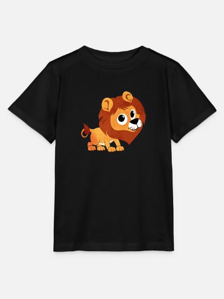 Aquarelle lion - enfants - bébé - animal - bébé - - T-shirt bio MINI CREATOR Stanley/Stella Enfant - noir
