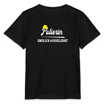 Polierin Ausbildung Bestanden Prüfung Bauleiterin - Stanley/Stella Kinder T-Shirt MINI CREATOR  - Schwarz - Vorne - Mikhail (115cm)