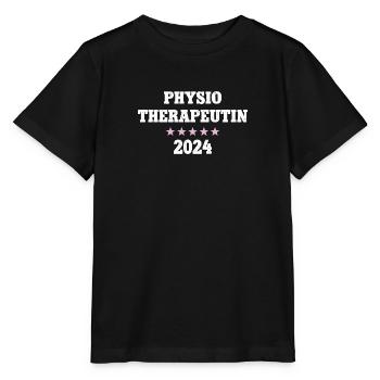 Physiotherapie 2024 Ausbildung Physio Therapeutin - Stanley/Stella Kinder T-Shirt MINI CREATOR  - Schwarz - Vorne - Mikhail (115cm)