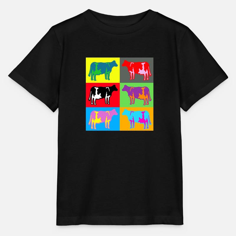 kuh kühe bunt multicolor - Stanley/Stella Kinder T-Shirt MINI CREATOR  - Schwarz