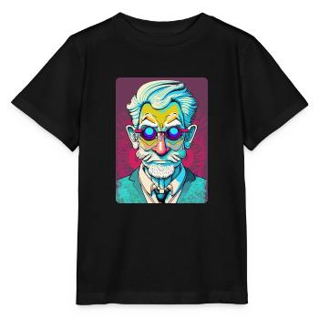 Mysterious Old Man with Glasses - Stanley/Stella MINI CREATOR Kids’ T-Shirt - black - Front - Mikhail (115cm)