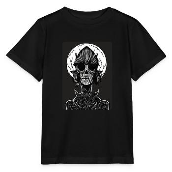 Dracula noir et blanc effrayant avec des yeux vides - T-shirt bio MINI CREATOR Stanley/Stella Enfant - noir - Devant - Mikhail (115cm)