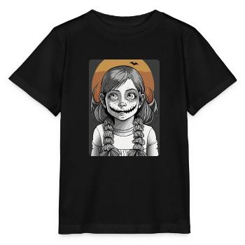 Beängstigendes kleines Mädchen mit schrecklichem Mund - Stanley/Stella Kinder T-Shirt MINI CREATOR  - Schwarz - Vorne - Mikhail (115cm)