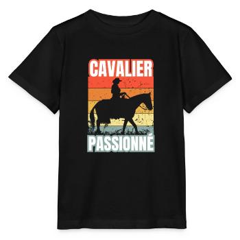 cavalier passionné - T-shirt bio MINI CREATOR Stanley/Stella Enfant - noir - Devant - Mikhail (115cm)