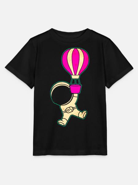 Astronaut Heißluftballon Raumfahrer - Stanley/Stella Kinder T-Shirt MINI CREATOR - Schwarz