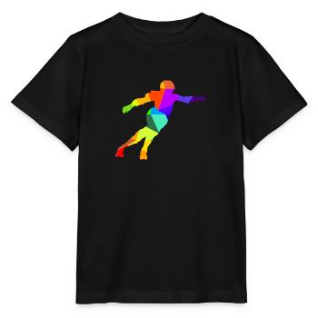 Roller Derby patins à roues alignées arc-en-ciel couleurs polygone - T-shirt bio MINI CREATOR Stanley/Stella Enfant - noir - Devant - Mikhail (115cm)