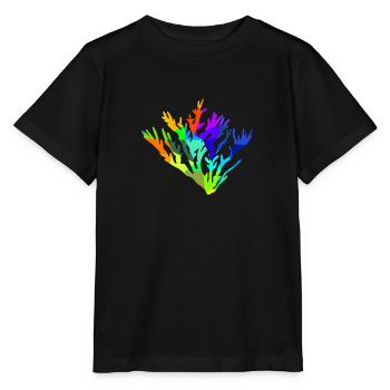 Coral Ocean Rainbow Animals Polygon - Stanley/Stella MINI CREATOR Kids’ T-Shirt - black - Front - Mikhail (115cm)
