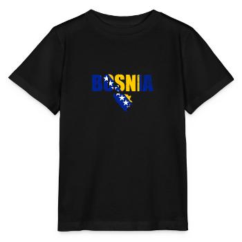 Bosnia Vintage Karte Bosnien Flagge Bosnier - Stanley/Stella Kinder T-Shirt MINI CREATOR  - Schwarz - Vorne - Mikhail (115cm)