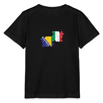 Bosnien Italien Flagge Italienisch Bosnier - Stanley/Stella Kinder T-Shirt MINI CREATOR  - Schwarz - Vorne - Mikhail (115cm)
