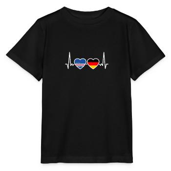 Cap-Vert Allemagne Heartbeat Flag Cap-Vert - T-shirt bio MINI CREATOR Stanley/Stella Enfant - noir - Devant - Mikhail (115cm)