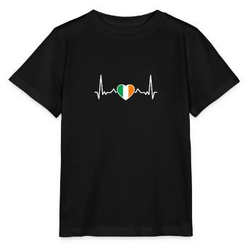Ireland Heartbeat Irish Flag Irish - Stanley/Stella MINI CREATOR Kids’ T-Shirt - black - Front - Mikhail (115cm)