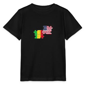 Mali USA Flagge Amerikaner Malier - Stanley/Stella Kinder T-Shirt MINI CREATOR  - Schwarz - Vorne - Mikhail (115cm)
