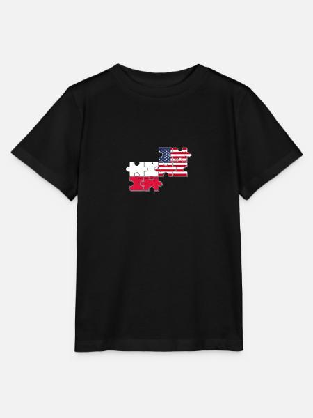 Polska USA Vintage Flaga Amerykańska Polska - Koszulka dziecięca Stanley/Stella MINI CREATOR - czarny