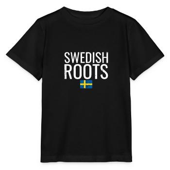Swedish Roots Vintage Sweden Swedish Flag - Stanley/Stella MINI CREATOR Kids’ T-Shirt - black - Front - Mikhail (115cm)