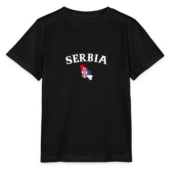Serbie Carte Serbie Drapeau serbe Serbie - T-shirt bio MINI CREATOR Stanley/Stella Enfant - noir - Devant - Mikhail (115cm)
