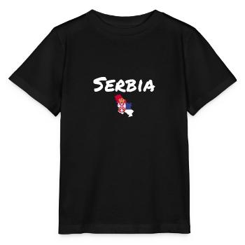 Serbie Carte Serbie Drapeau serbe Serbie - T-shirt bio MINI CREATOR Stanley/Stella Enfant - noir - Devant - Mikhail (115cm)