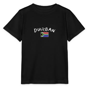 Durban, Afrique du Sud, Drapeau sud-africain - T-shirt bio MINI CREATOR Stanley/Stella Enfant - noir - Devant - Mikhail (115cm)