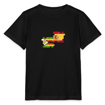 Simbabwe Spanien Flagge Spanier Simbabwer - Stanley/Stella Kinder T-Shirt MINI CREATOR  - Schwarz - Vorne - Mikhail (115cm)