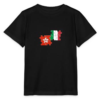 Hong Kong Italie Drapeau Italien Hong Kong - T-shirt bio MINI CREATOR Stanley/Stella Enfant - noir - Devant - Mikhail (115cm)