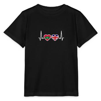 Malediven UK Herzschlag Flagge Britisch Malediver - Stanley/Stella Kinder T-Shirt MINI CREATOR  - Schwarz - Vorne - Mikhail (115cm)