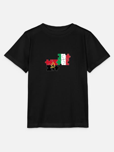 Angola Italien Flagge Angolaner - Stanley/Stella Kinder T-Shirt MINI CREATOR - Schwarz