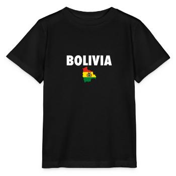 Bolivia Map Bolivia Bolivian Flag - Stanley/Stella MINI CREATOR Kids’ T-Shirt - black - Front - Mikhail (115cm)