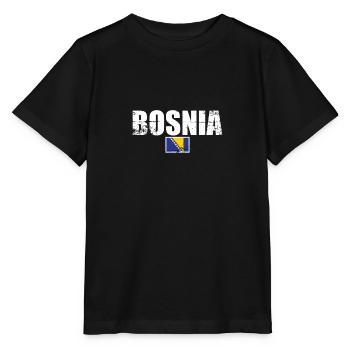 Bosnia Bosnien Vintage Bosnische Flagge Bosnier - Stanley/Stella Kinder T-Shirt MINI CREATOR  - Schwarz - Vorne - Mikhail (115cm)