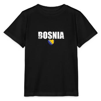 Bosnia Bosnien Vintage Bosnische Flagge Bosnier - Stanley/Stella Kinder T-Shirt MINI CREATOR  - Schwarz - Vorne - Mikhail (115cm)
