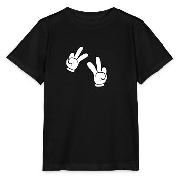 Comic Hands Peace Sign - Stanley/Stella Kinder T-Shirt MINI CREATOR  - Schwarz - Vorne - Mikhail (115cm)